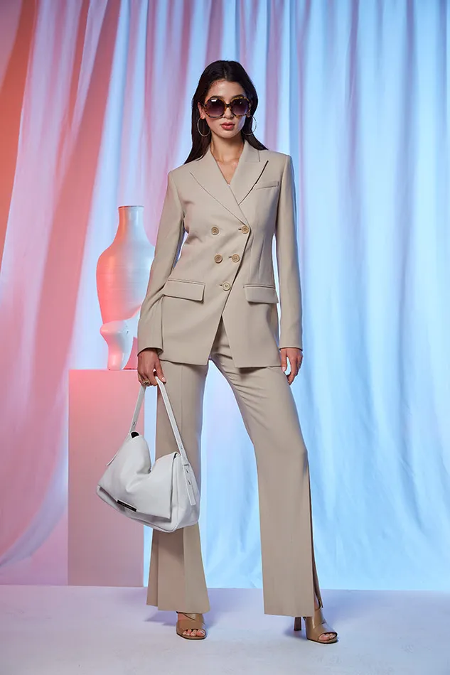 Outlet 8211 Women Jackets and Blazers Elie Tahari 5 Button Double Breasted Blazer Island Sand