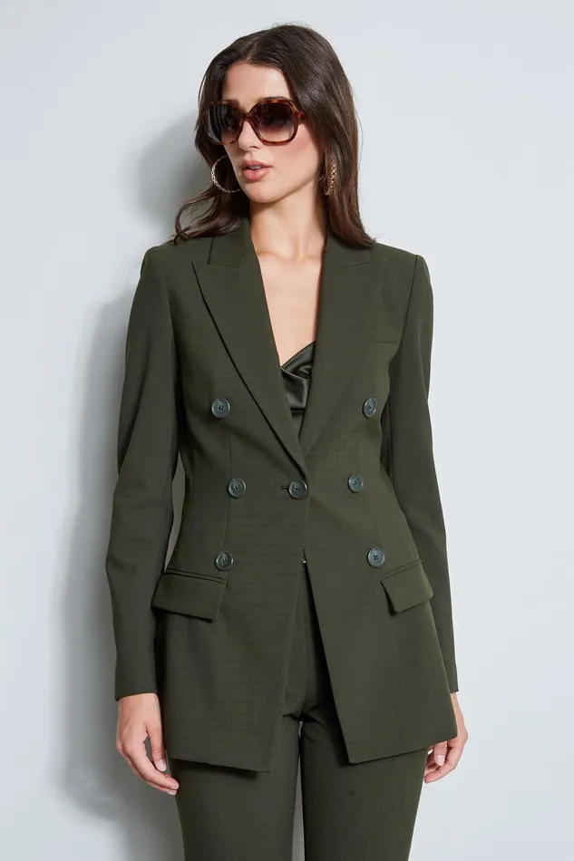 Outlet 8211 Women Jackets and Blazers Elie Tahari 7 Button Blazer Olive