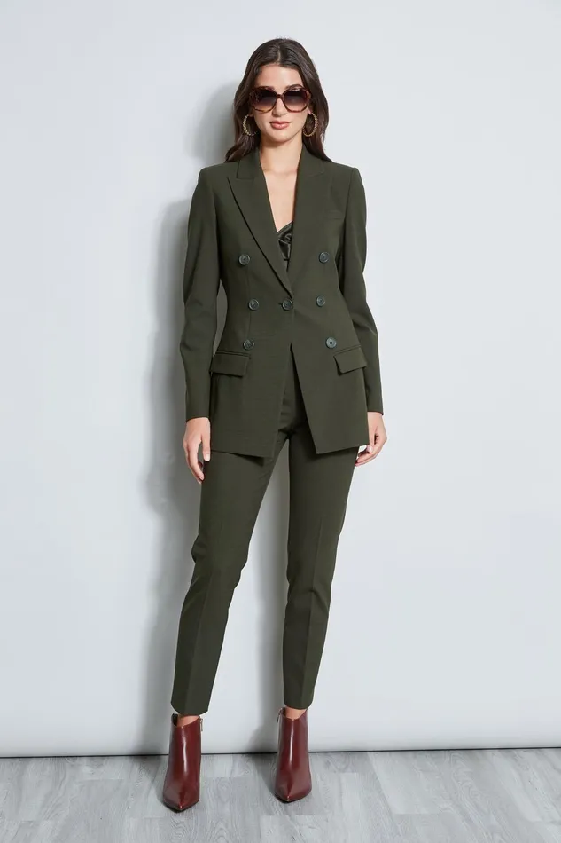 Outlet 8211 Women Jackets and Blazers Elie Tahari 7 Button Blazer Olive