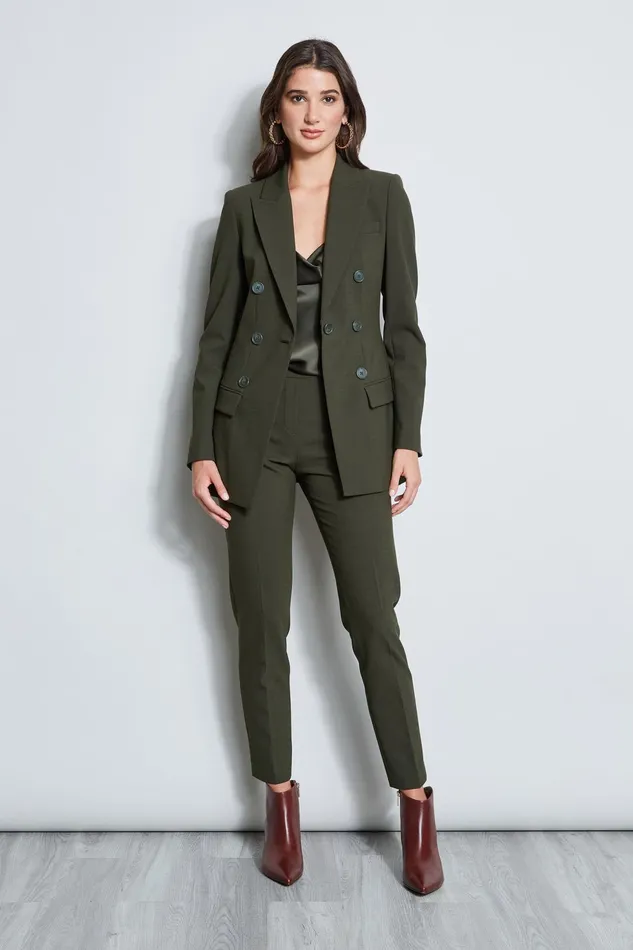 Outlet 8211 Women Jackets and Blazers Elie Tahari 7 Button Blazer Olive