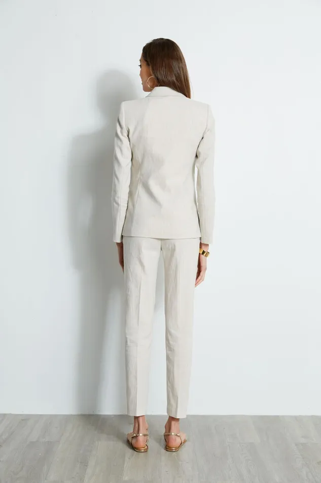 Outlet 8211 Women Jackets and Blazers Elie Tahari Linen Blazer Putty Melange