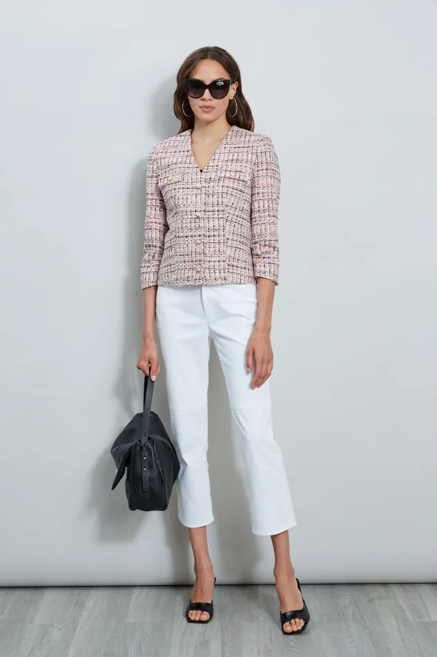 Outlet 8211 Women Jackets and Blazers Elie Tahari Tweed Crest Button Jacket Maddie Tweed