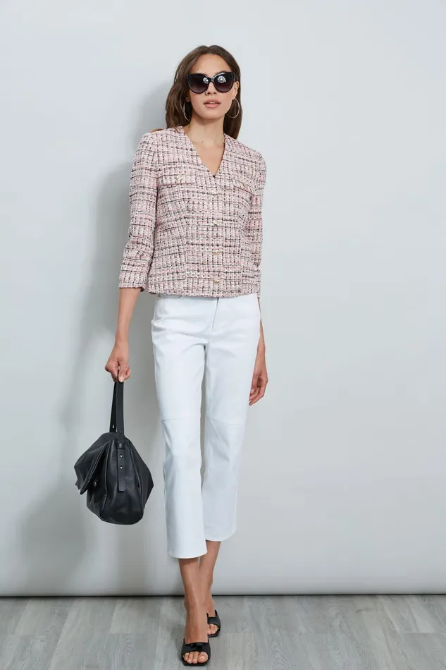 Outlet 8211 Women Jackets and Blazers Elie Tahari Tweed Crest Button Jacket Maddie Tweed