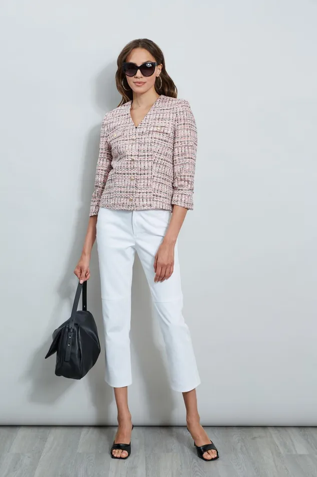 Outlet 8211 Women Jackets and Blazers Elie Tahari Tweed Crest Button Jacket Maddie Tweed