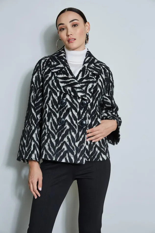 Outlet 8211 Women Jackets and Blazers Elie Tahari Wool Jacquard Jacket Black Multi