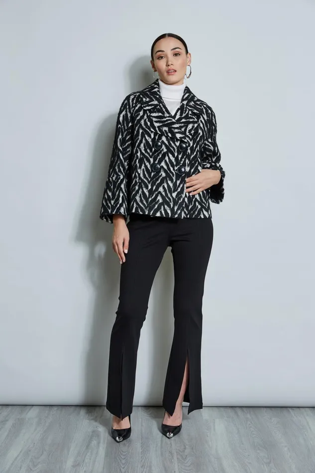 Outlet 8211 Women Jackets and Blazers Elie Tahari Wool Jacquard Jacket Black Multi