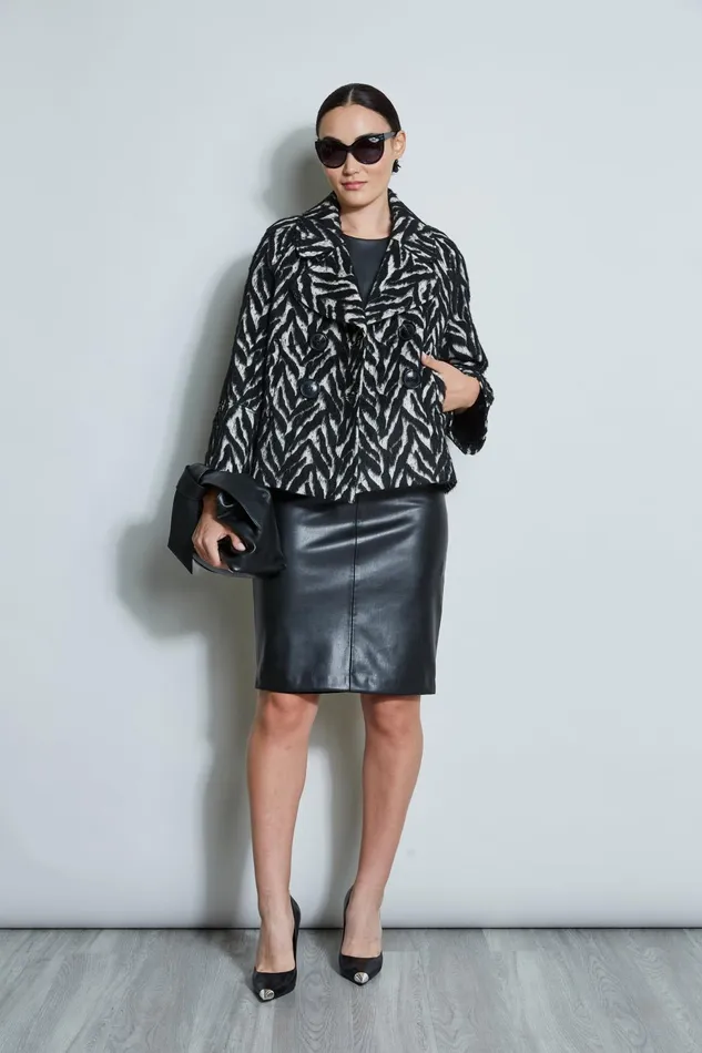 Outlet 8211 Women Jackets and Blazers Elie Tahari Wool Jacquard Jacket Black Multi
