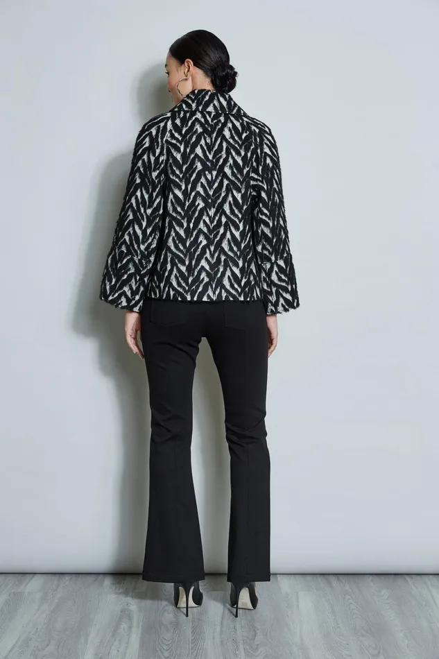 Outlet 8211 Women Jackets and Blazers Elie Tahari Wool Jacquard Jacket Black Multi