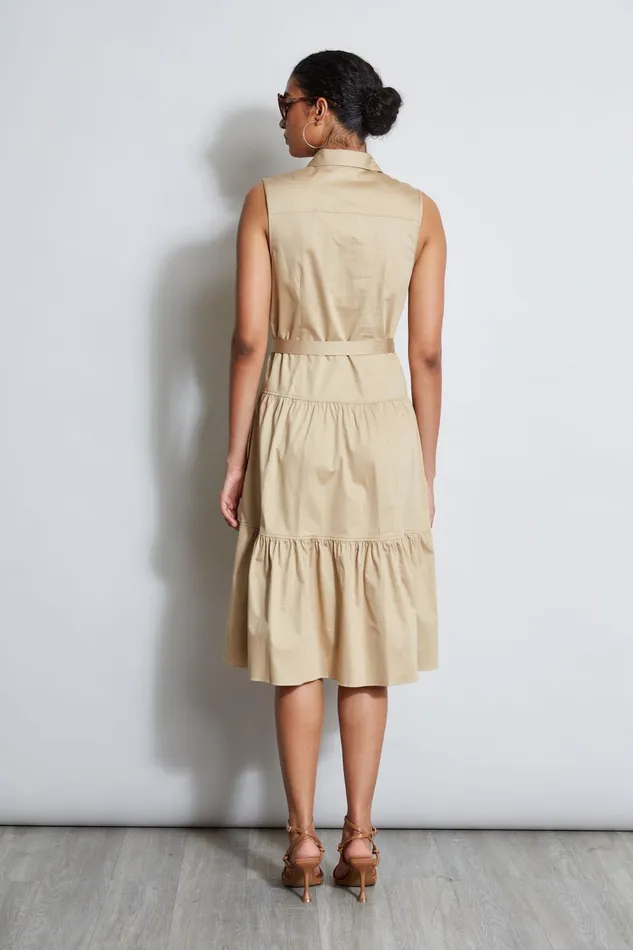 Outlet 8211 Women Midi Dresses Elie Tahari Cotton Utility Dress Sandcastle