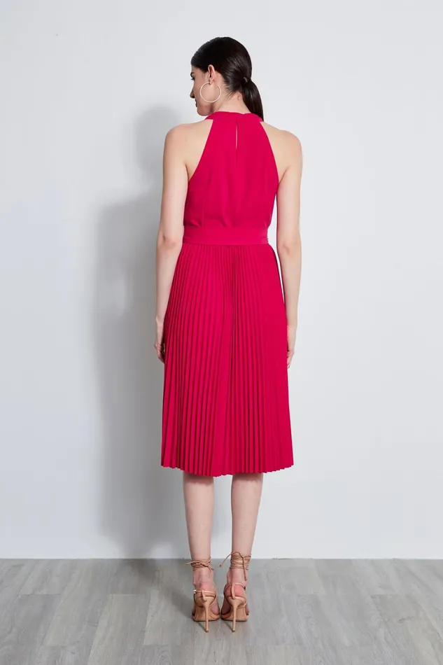 Outlet 8211 Women Midi Dresses Elie Tahari Pleated Cowl Midi Dress Cyclamen