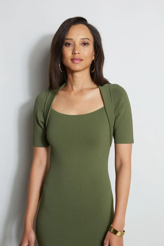 Outlet 8211 Women Short Dresses Elie Tahari Contour Sweater Dress Tuscan