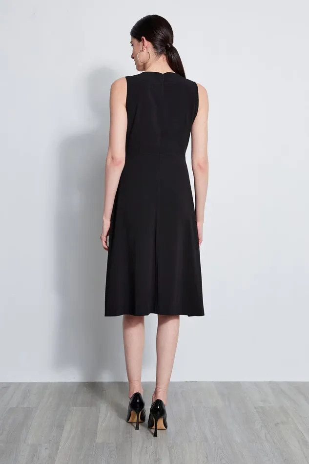 Outlet 8211 Women Sleeveless Dresses Elie Tahari Lace Applique Midi Dress Black