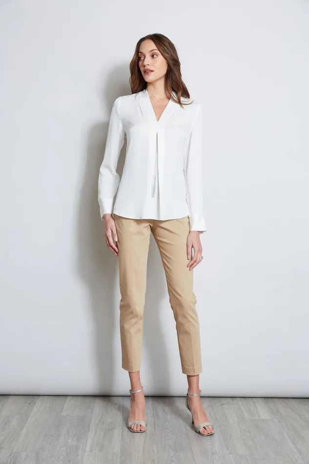 Outlet 8211 Women Suiting Elie Tahari Long Sleeve Chain Shirt Fresh Pearl