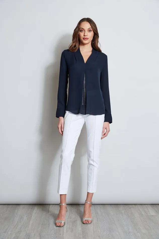 Outlet 8211 Women Suiting Elie Tahari Long Sleeve Chain Shirt Stargazer