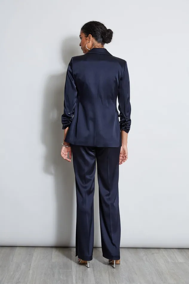 Outlet 8211 Women Suiting Elie Tahari Satin Ruched Sleeve Blazer Stargazer