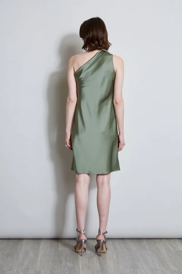 Outlet 8211 Women Suiting Elie Tahari Satin Scarf Dress Tuscan Olive