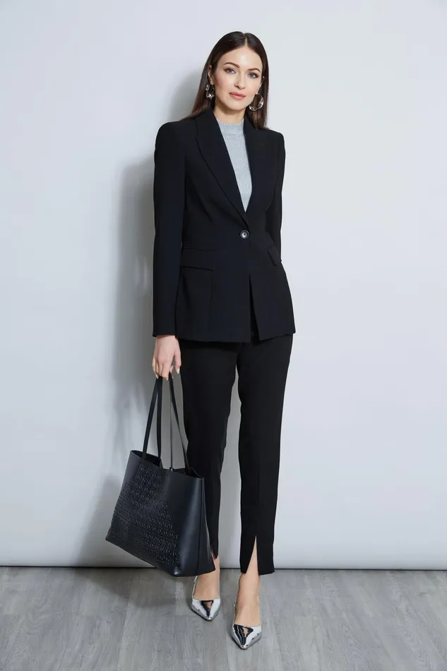 Outlet 8211 Women Suiting Elie Tahari Single Button Blazer Black