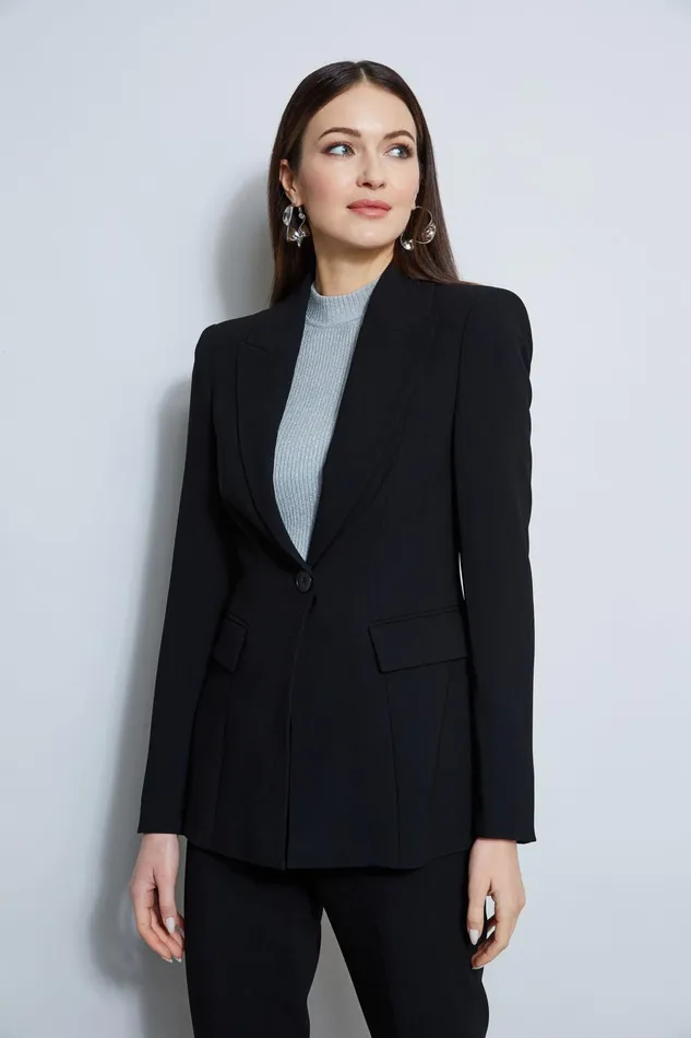 Outlet 8211 Women Suiting Elie Tahari Single Button Blazer Black
