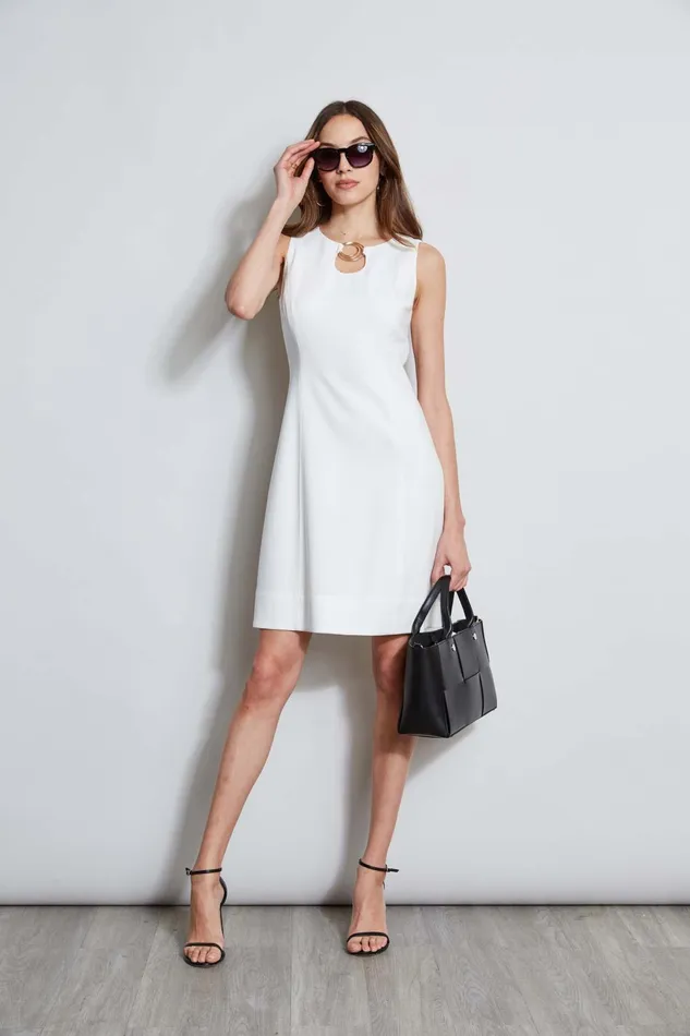 Outlet 8211 Women Suiting Elie Tahari Sleeveless Keyhole Ring Dress Foam