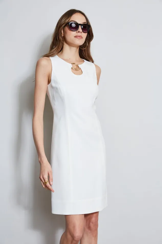 Outlet 8211 Women Suiting Elie Tahari Sleeveless Keyhole Ring Dress Foam