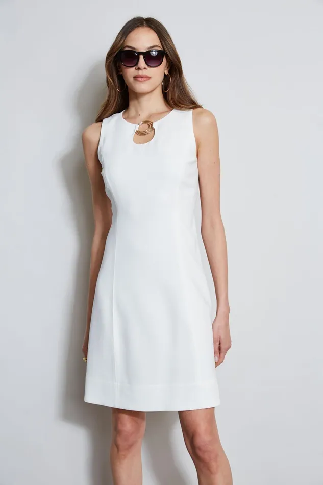 Outlet 8211 Women Suiting Elie Tahari Sleeveless Keyhole Ring Dress Foam