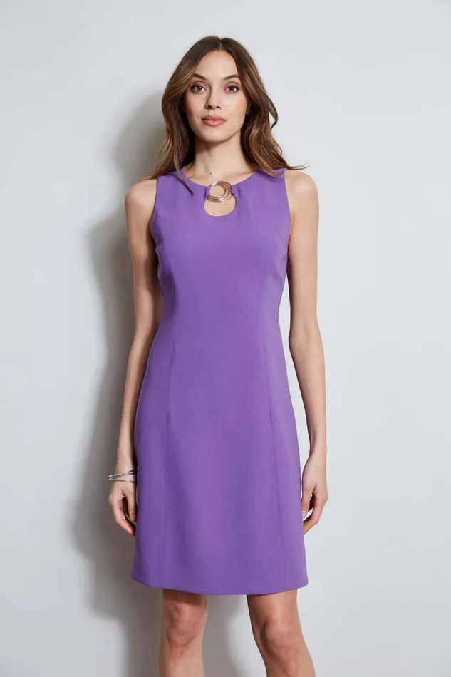 Outlet 8211 Women Suiting Elie Tahari Sleeveless Keyhole Ring Dress Violet