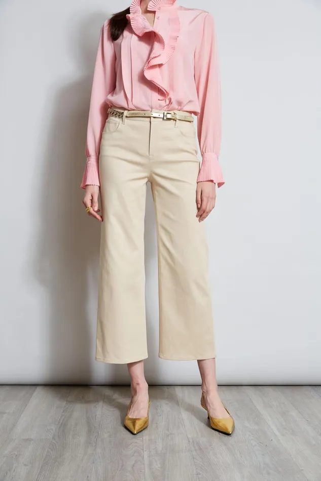 Outlet 8211 Women Suiting Elie Tahari Stretch Denim Wide Leg Pant Driftwood
