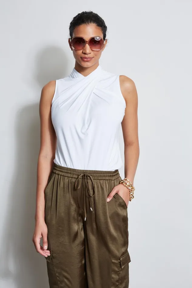Outlet 8211 Women Tops Elie Tahari Sleeveless Twist Knit White