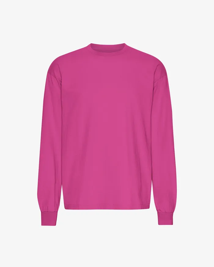 Oversized Organic LS TShirt 8211 Magenta Blaze Men TShirts Colorfulstandard