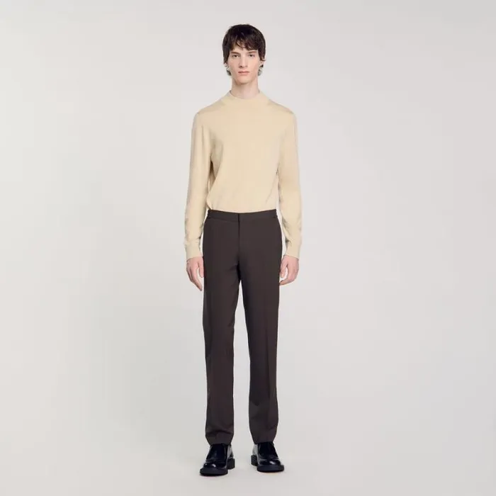 Pants and Shorts Men SANDRO Straightleg Trousers Olive Green