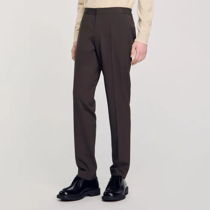 Pants and Shorts Men SANDRO Straightleg Trousers Olive Green