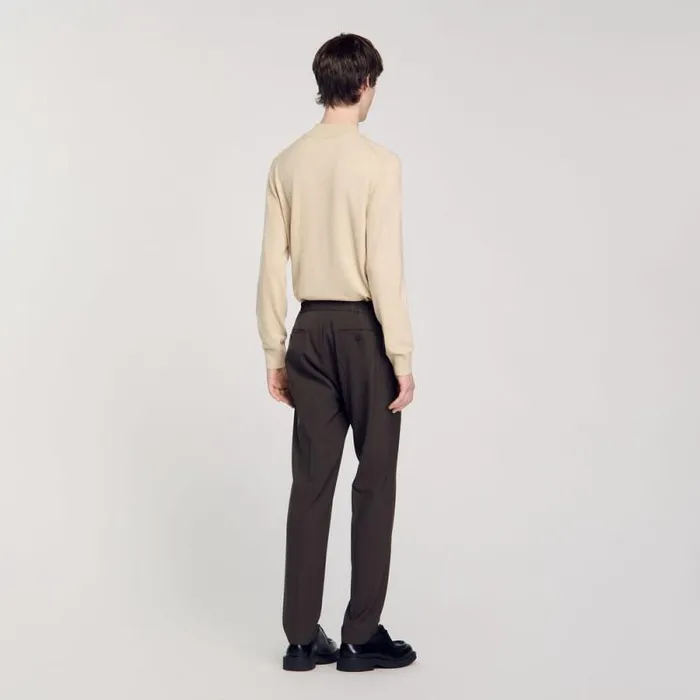 Pants and Shorts Men SANDRO Straightleg Trousers Olive Green