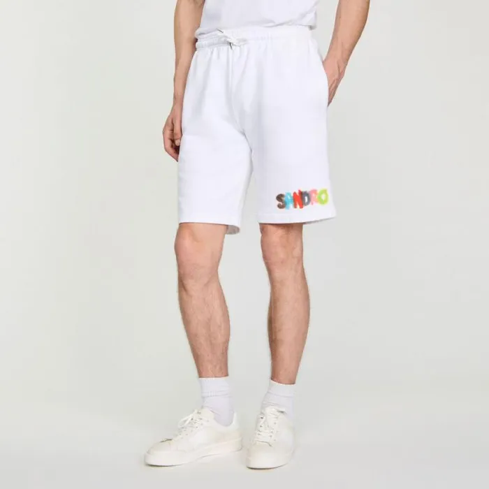Pants and Shorts Men SANDRO Wild Animals Shorts White