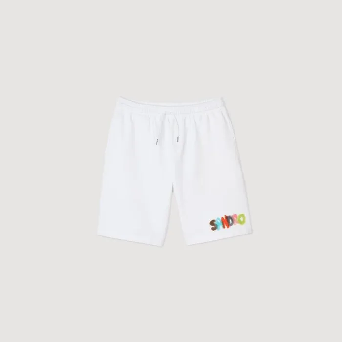 Pants and Shorts Men SANDRO Wild Animals Shorts White