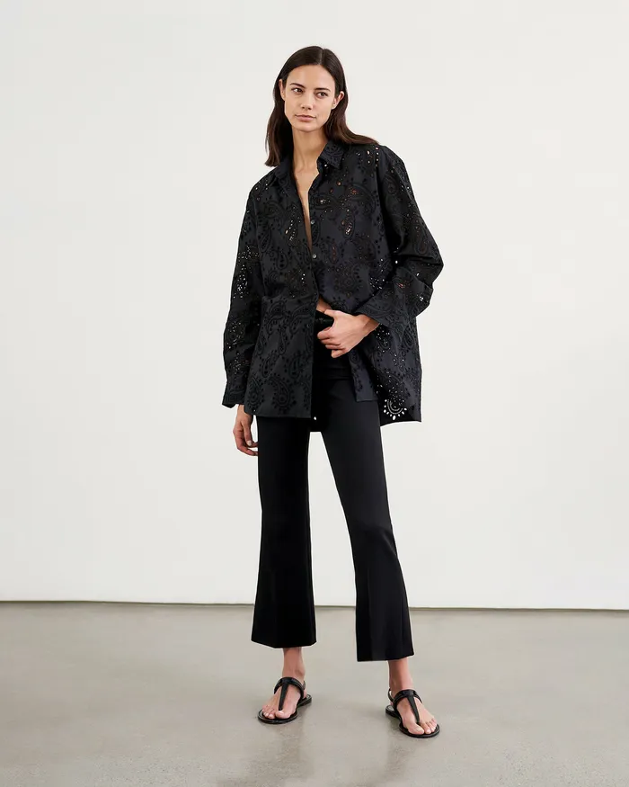 Pants and Shorts Nili Lotan Women CROPPED CORETTE PANT Black