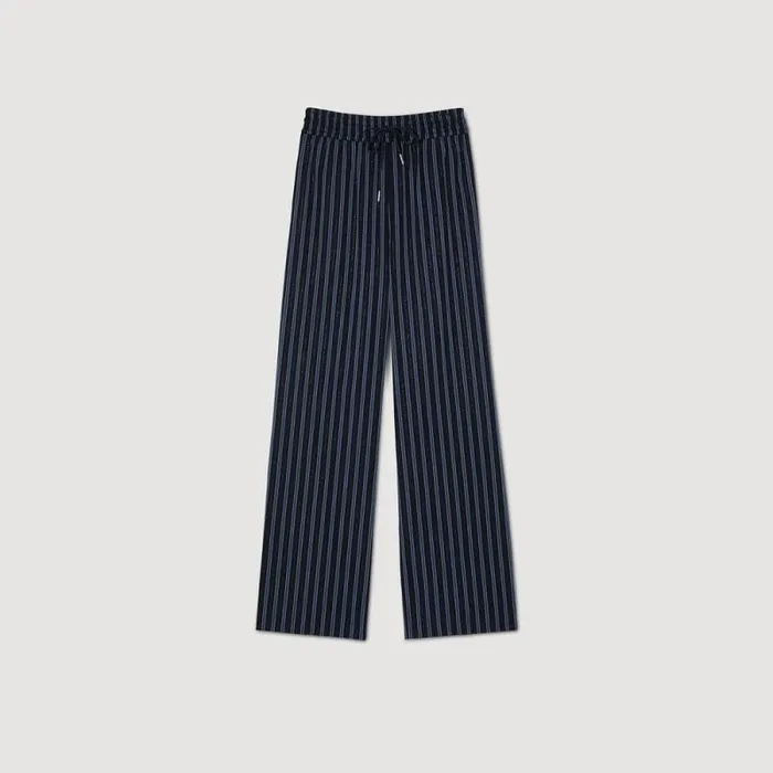 Pants and Shorts Women SANDRO Striped Trousers Blue