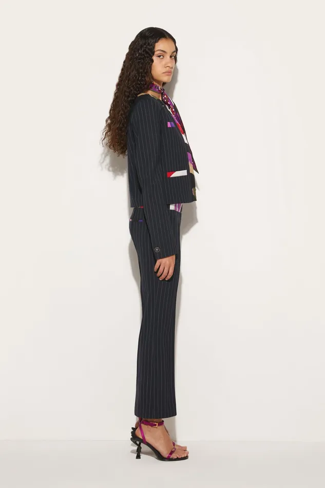 Pants And Shorts Women PUCCI Iride And CigniPrint Pinstripe Trousers