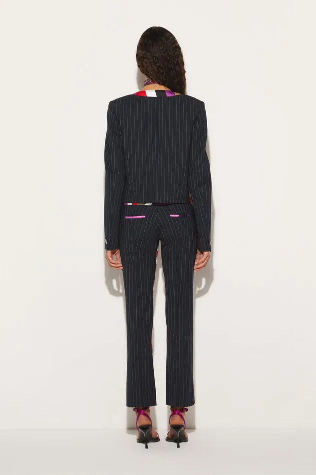 Pants And Shorts Women PUCCI Iride And CigniPrint Pinstripe Trousers