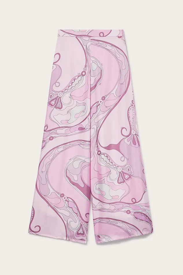 Pants And Shorts Women PUCCI OrchideePrint SilkTwill Trousers