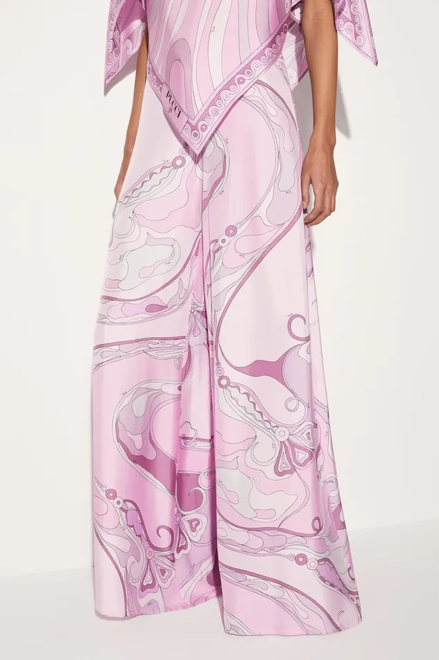 Pants And Shorts Women PUCCI OrchideePrint SilkTwill Trousers