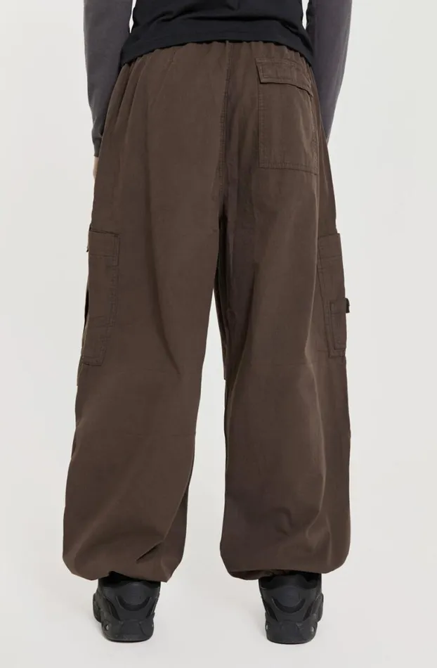 Parachute Pants Men Jaded London Brown Parachute Cargo Pants