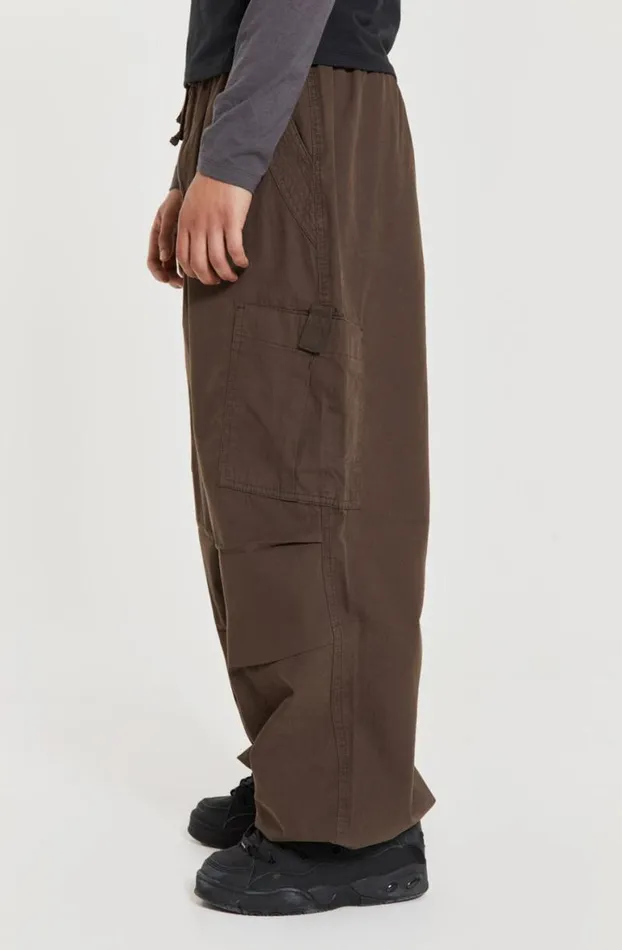 Parachute Pants Men Jaded London Brown Parachute Cargo Pants