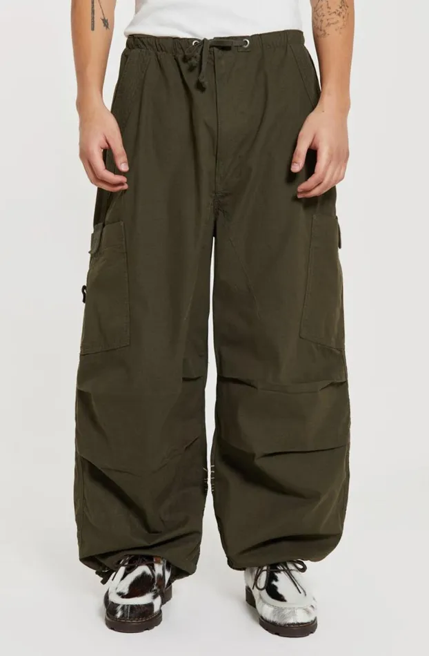 Parachute Pants Men Jaded London Khaki Topograph Parachute Pants
