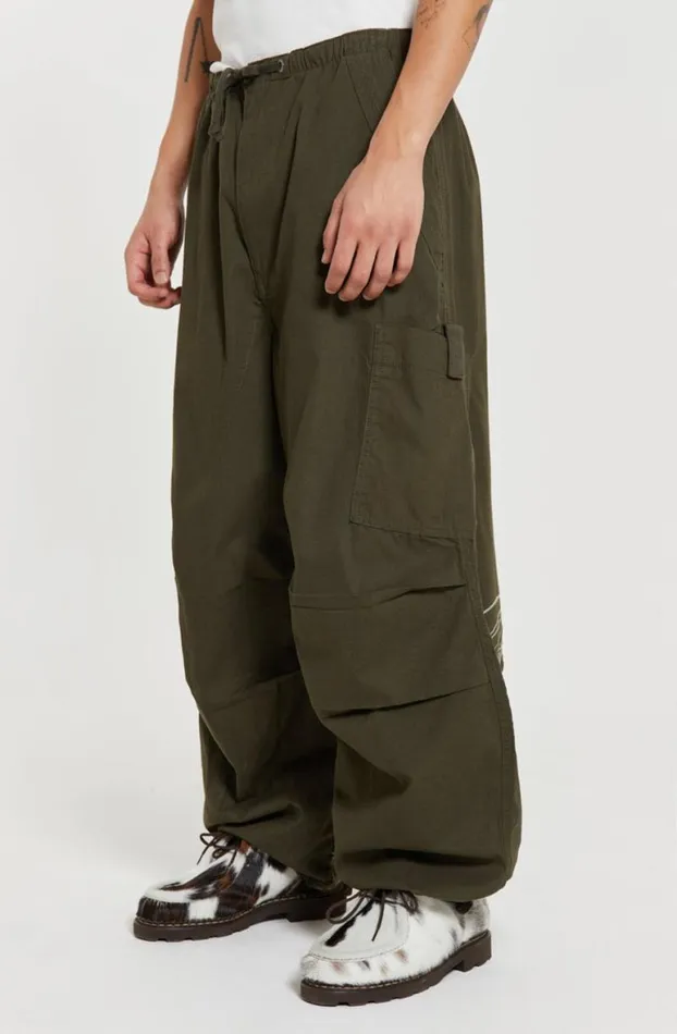 Parachute Pants Men Jaded London Khaki Topograph Parachute Pants