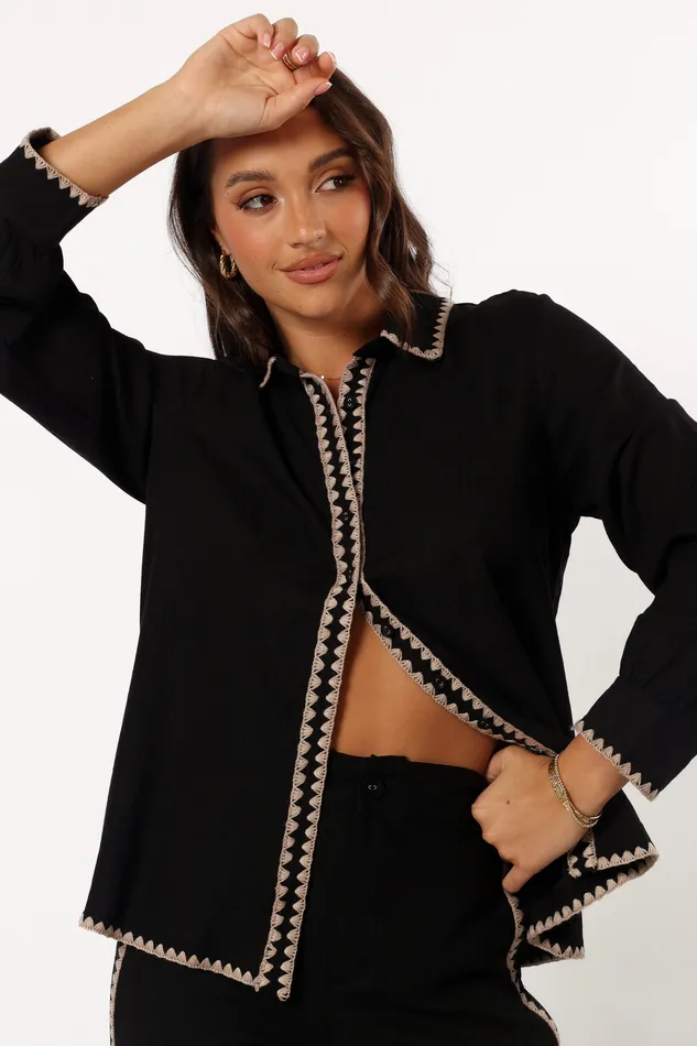 petalandpup Calyse Top 8211 Black Black Women Loungewear