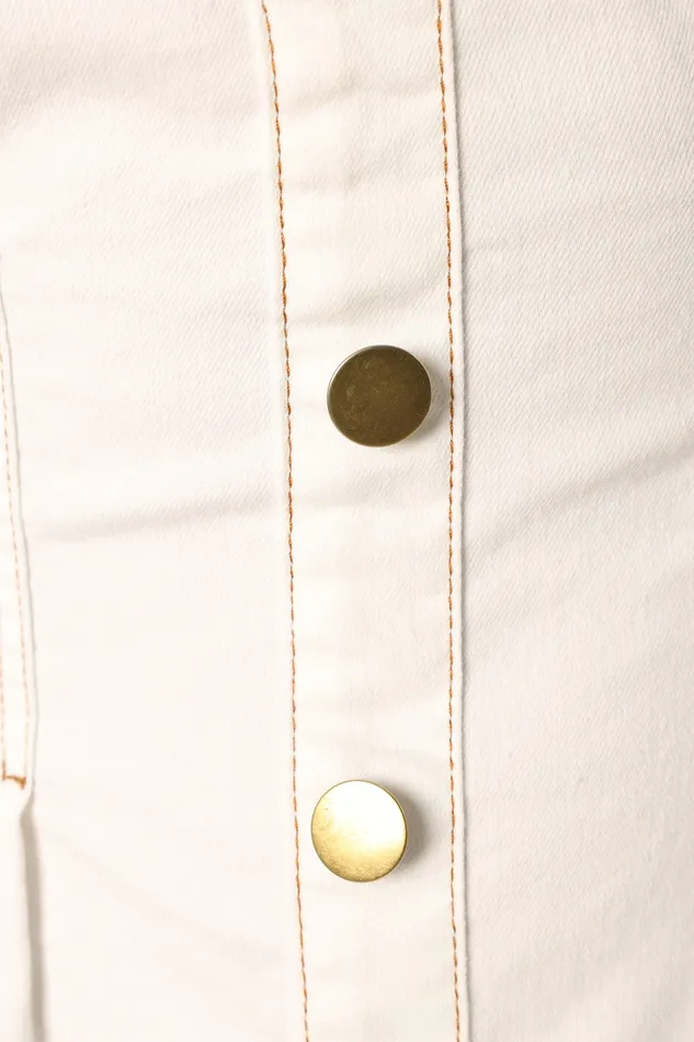 petalandpup Sollie Puff Sleeve Midi Dress 8211 White White Women Denim