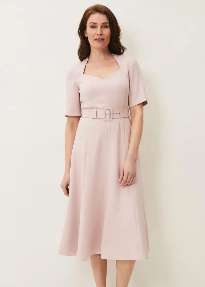 Phase Eight Abigail Fit And Flare Dress Antique Rose Women Dresses
