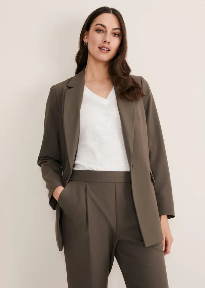 Phase Eight Adela Soft Blazer Khaki Women Coats