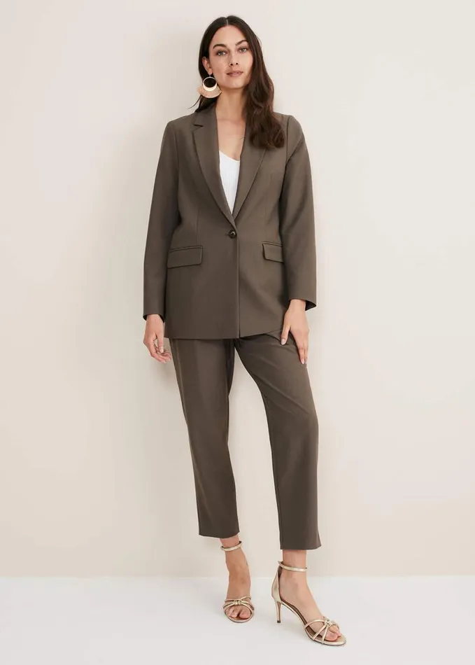 Phase Eight Adela Soft Blazer Khaki Women Coats