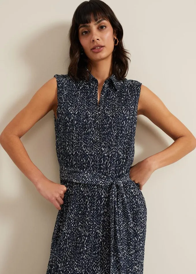 Phase Eight Adia Navy Jersey Shirt Dress Navy Women Dresses
